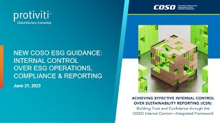 New COSO ESG guidance Internal control over ESG operations compliance amp reporting [upl. by Frisse]