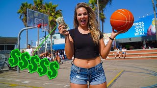 CHALLENGING STRANGERS to a 3PT CONTEST PART 2 at VENICE BEACH [upl. by Nirrac351]