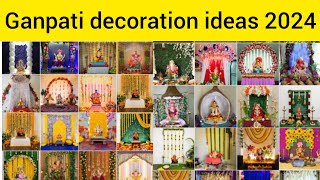 Ganpati decoration ideas 2024decoration ideas for ganpatibackground ideas for ganpati [upl. by Adnovad]