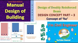 Manual Design Vid 12  Design of Doubly Reinforced Beam quotfscquot தமிழில் In Tamil [upl. by Tanner]