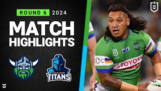 NRL 2024  Raiders v Titans  Match Highlights [upl. by Malamud]