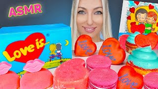 ASMR EATING EDIBLE GUM CAKE PINK FOOD ICE CREAM JELLY MACAROONS 마카롱 DESSERT MUKBANG 먹방 [upl. by Aniala]