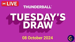 National lottery Thunderball draw live Tonight Results from Tuesday 08 october 2024  live results [upl. by Retsbew63]