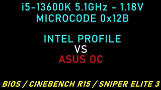 Microcode 0x12B 51GHz Undervolt Intel vs Asus OC Profile [upl. by Trebma938]