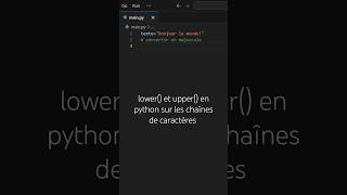 Convertir du texte en majuscule ou en Minuscule python youtubeshorts [upl. by Ellerihs]