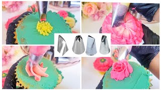 6 Different Cake Nozzles ideas  Flower Cake Decorating Tips and Tricks 🍰 [upl. by Giamo]