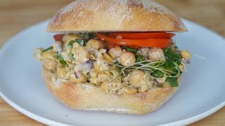 How to Make Smashed Chickpea Salad Sandwiches  Vegan Recipe  Carleigh Bodrug [upl. by Rehtaef]