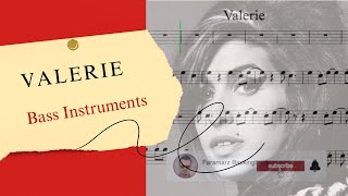 Valerie  Amy Winehouse  Play along for Bass Instruments [upl. by Novhaj984]