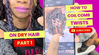 Coil Comb Twists On DRY Hair  Salon Tutorial [upl. by Lund]