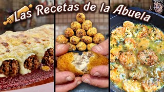 Las RECETAS de la ABUELA  Canelones Croquetas y PATATAS a la IMPORTANCIA [upl. by Cown]