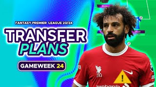 FPL GAMEWEEK 24 TRANSFER PLANS  SALAH FIT FOR DOUBLE GW 25   Fantasy Premier League Tips 2324 [upl. by Placido]