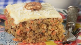 Carrot Sheet Cake Recipe Demonstration  Joyofbakingcom [upl. by Asilec]