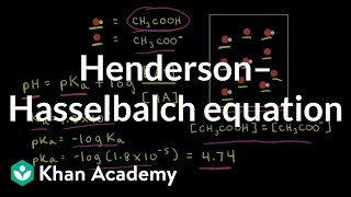 Henderson–Hasselbalch equation  Acids and bases  AP Chemistry  Khan Academy [upl. by Akeber744]