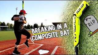 BREAKING IN A COMPOSITE BASEBALL BATgone wrong [upl. by Edak780]