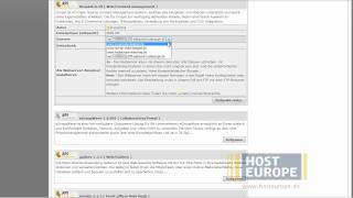 Host Europe VideoFAQ Einrichtung von Webanwendungen [upl. by Elime]