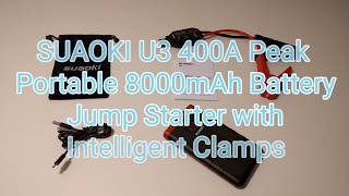 Suaoki U3 400A Peak Battery Jump Starter Lithium ion Battery with Intelligent Jumper Cables [upl. by Soisatsana]