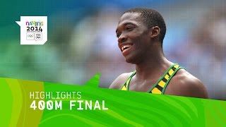 Martin Manley Wins Mens 400m Gold  Highlights  Nanjing 2014 Youth Olympic Games [upl. by Leeland]