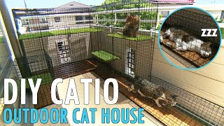 DIY  Building My Cat an Outdoor House  CATIO Patio for Cat [upl. by Orsa83]