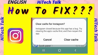 Clear cache for Instagram Instagram closed because this App has a Bug [upl. by Androw]