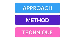 Approach  Method  Technique  EXPLAINED [upl. by Nauq]