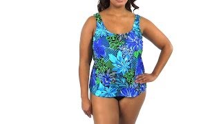 Maxine Plus Size Bon Voyage Scoop Tankini Top  SwimOutletcom [upl. by Llenrad152]