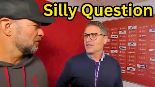 Jurgen Klopps Angry Interview Tells Reporter hes Out of Shape amp Storms Off [upl. by Hurlee760]