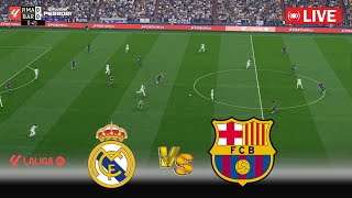 🔴LIVE  Real Madrid vs Barcelona  El Clasico La Liga 2425  Full Match  PES 21 Game Simulation [upl. by Atekram]