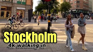 4K walking tour in Stockholm  Strandvägen  Södermalm  Östermalm  Sweden in September [upl. by Llenyaj]