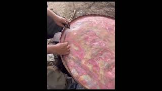 Coppersmithing the process ofmaking handmade copper pot lids [upl. by Yrram]