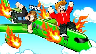 ROBLOX CHOP AND FROSTY PLAY AIRPLANE ESCAPE STORY [upl. by Bridge772]