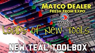 Matco Tools New Teal Cart Loads Of New Tools From Expo [upl. by Merta]