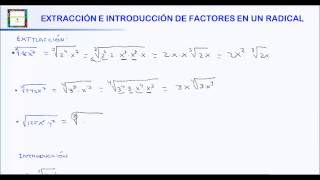 EXTRACCIÓN E INTRODUCCIÓN DE FACTORES EN UN RADICAL HD [upl. by Arais]