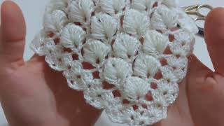 How to Crochet Triangle Shawl  Easy Crochet Knitting 3D Shawl Pattern For Beginners  Crochet Shawl [upl. by Amlev]