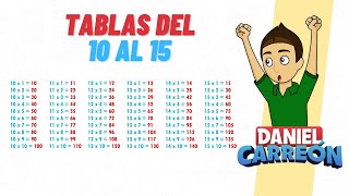 TABLAS DEL 10 al 15 Super facil  Para principiantes [upl. by Eltotsira]