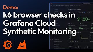 k6 Browser Checks in Grafana Cloud Synthetic Monitoring  Demo  Grafana [upl. by Torie]