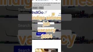 indigo airlines job vacancy 2024 [upl. by Glasgo]