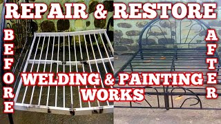 HOW TO REPAIR amp RESTORE METAL BED FRAME [upl. by Ramona]