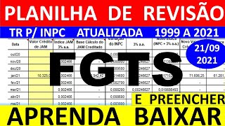 FGTS COMO BAIXAR PLANILHA DE CALCULO DO FGTS COM INPC ATUALIZADO 15092021 [upl. by Enrique907]