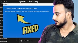 FIXED quotCould not find the recovery environmentquot on Windows 11  10  Cant reset Windows ✔️ [upl. by Todd]