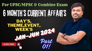 January to June 2024 Current Affairs  6 Months Current Affairs Revision  Part 01 By Parshuram Sir [upl. by Nbi827]