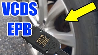 EPB reset with VCDS  parking brake release tutorial for changing brake pads [upl. by Ahsinan603]