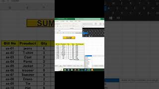 Microsoft Excel Basic SUM function excel msexcel microsoft tipsandtricks exceltutorial [upl. by Enitsed]