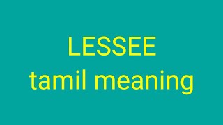 LESSEE tamil meaningsasikumar [upl. by Arammat]