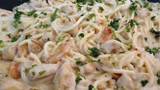 Espagueti con Pollo y Crema Súper Rica Espaqueti Mis Recetas Deliciosas espaguetipollocrema [upl. by Ydnal]