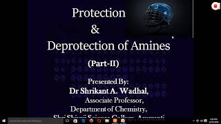 Protection and Deprotection of amine with mechanism [upl. by Finbur]