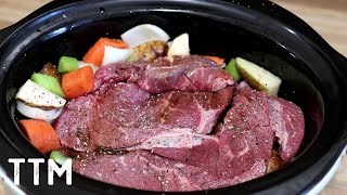 Slow Cooker Chuck Roast or Steak with Vegetables  EASY Pot Roast Recipe [upl. by Roos]