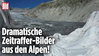 Schweizer Gletscher schmelzen in Rekordzeit  ZeitrafferVideo [upl. by Berkley716]