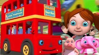 Red Wheels On The Bus  Kindergarten Nursery Rhymes  Videos For Children by Little Treehouse [upl. by Ahseiat]