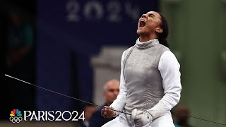 Lauren Scruggs bests World No 1 Arianna Errigo in MAJOR fencing upset  Paris Olympics  NBC Sports [upl. by Nahtal348]