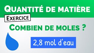 Calculer le nombre de moles   Seconde  Exercice [upl. by Katine]